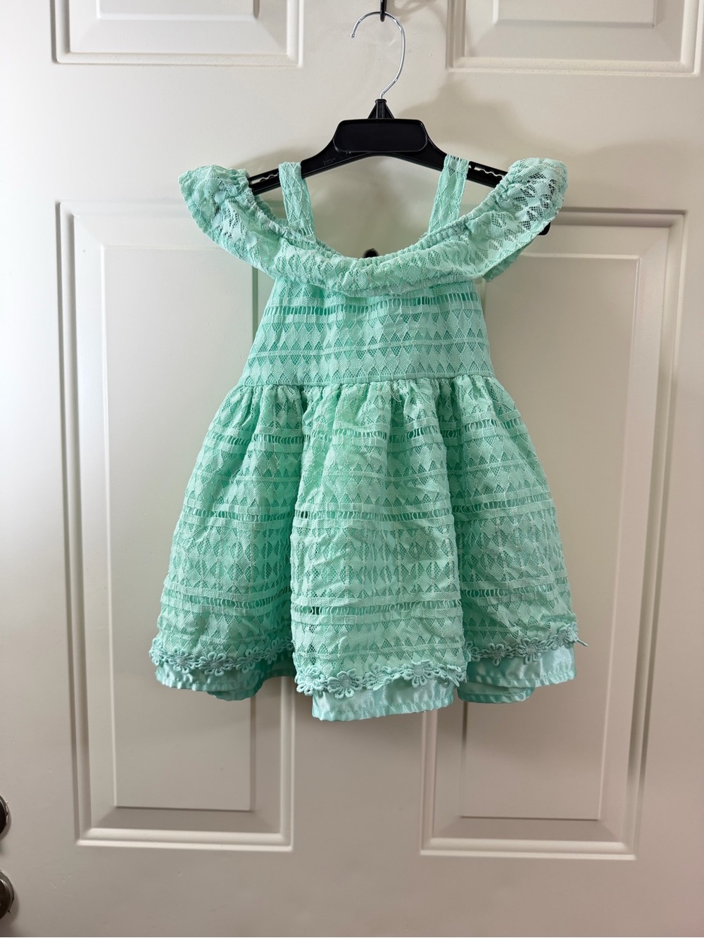 Nanette Kids Mint Lace Dress Girls 3T Cold Shoulder Ruffle Party 0100